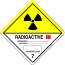 Class 7 Radioactive III Hazard Warning Diamond Placard - Pack of 25