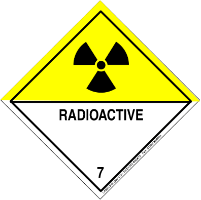 Class 7 Radioactive Hazard Warning Diamond Placard - Pack of 25